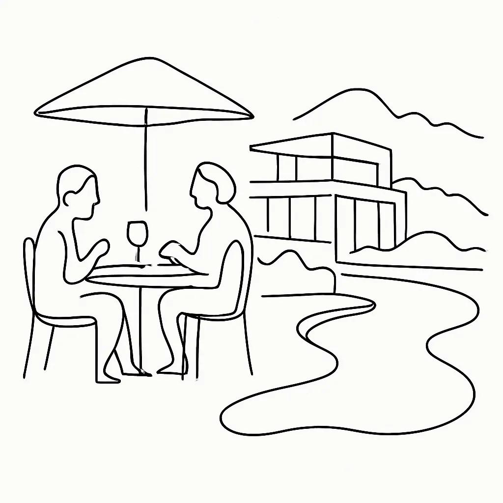 Mingle Eatery & Poolside AI illustration