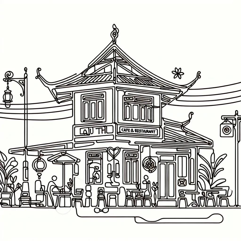 Daorueang Cafe and Restaurant AI illustration