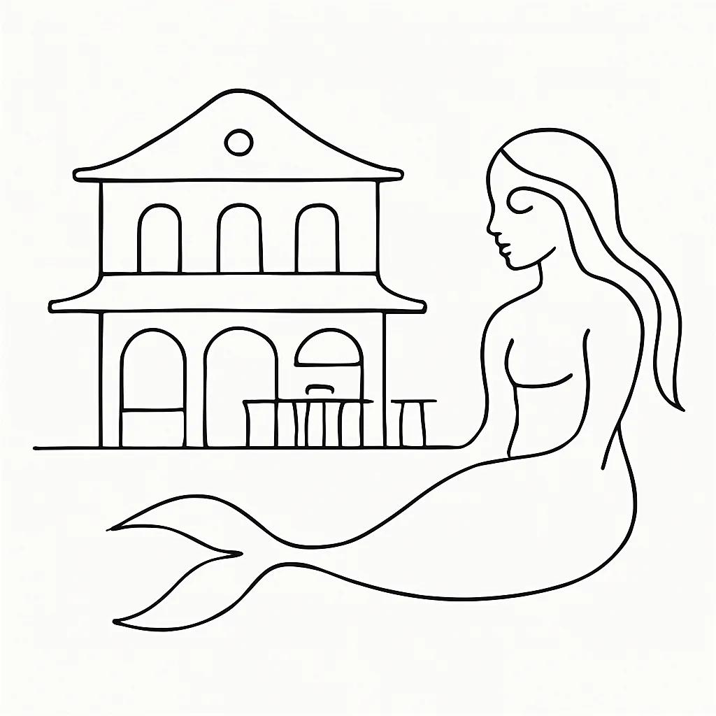 The Little Mermaid Guesthouse & Restaurant AI illustration