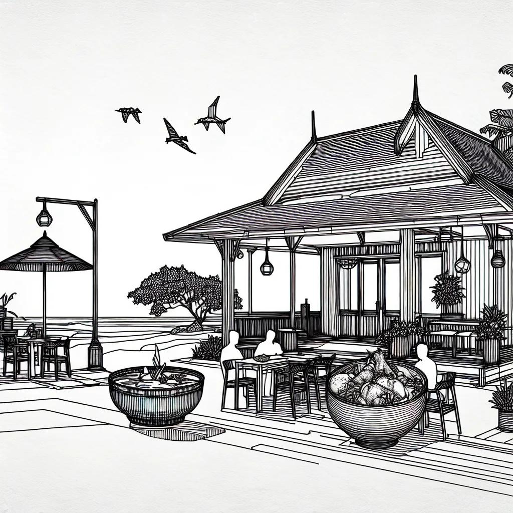 Patong Social Phuket Restaurant & Hotel - Best Indian & Thai Food AI illustration
