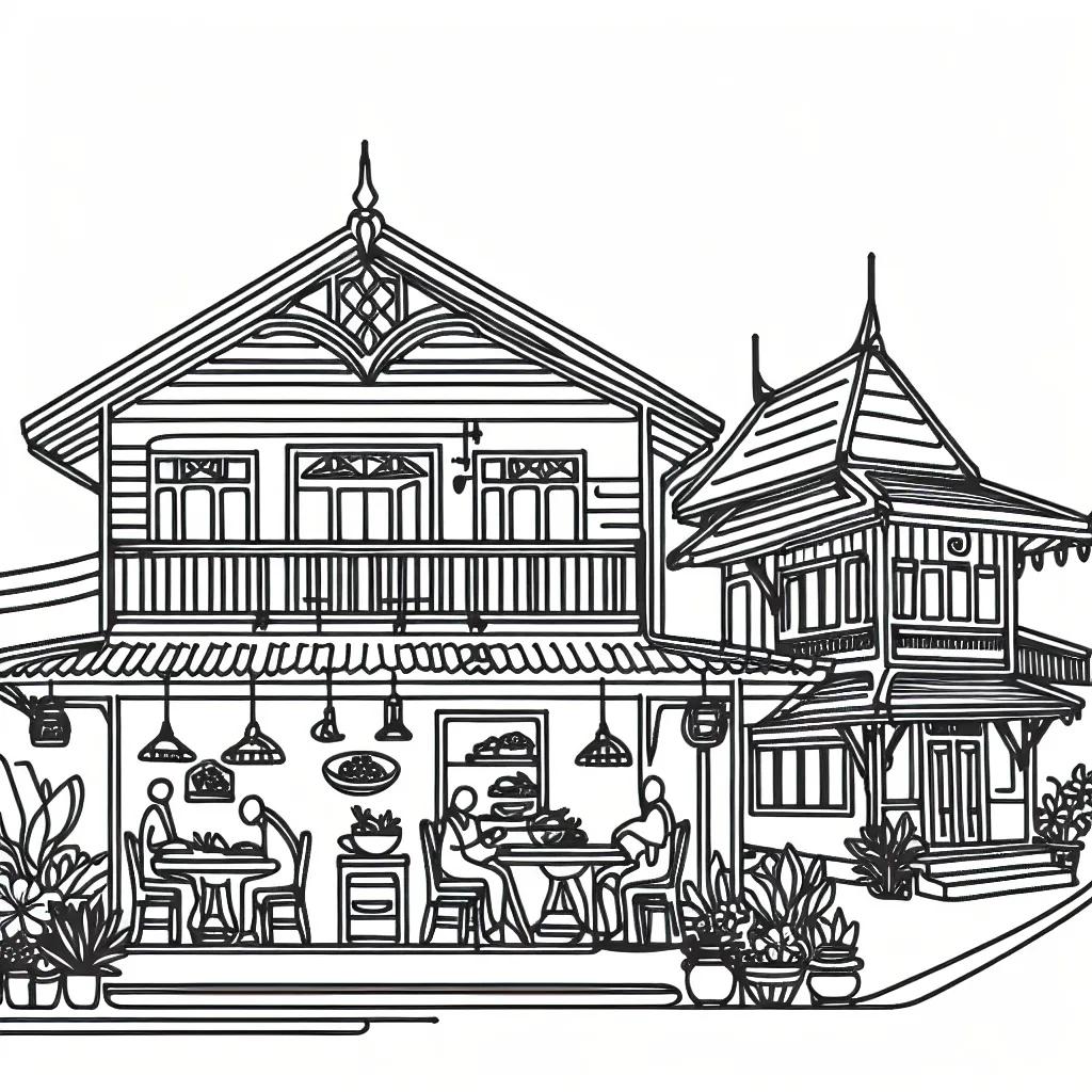 Kin Dee Restaurant AI illustration