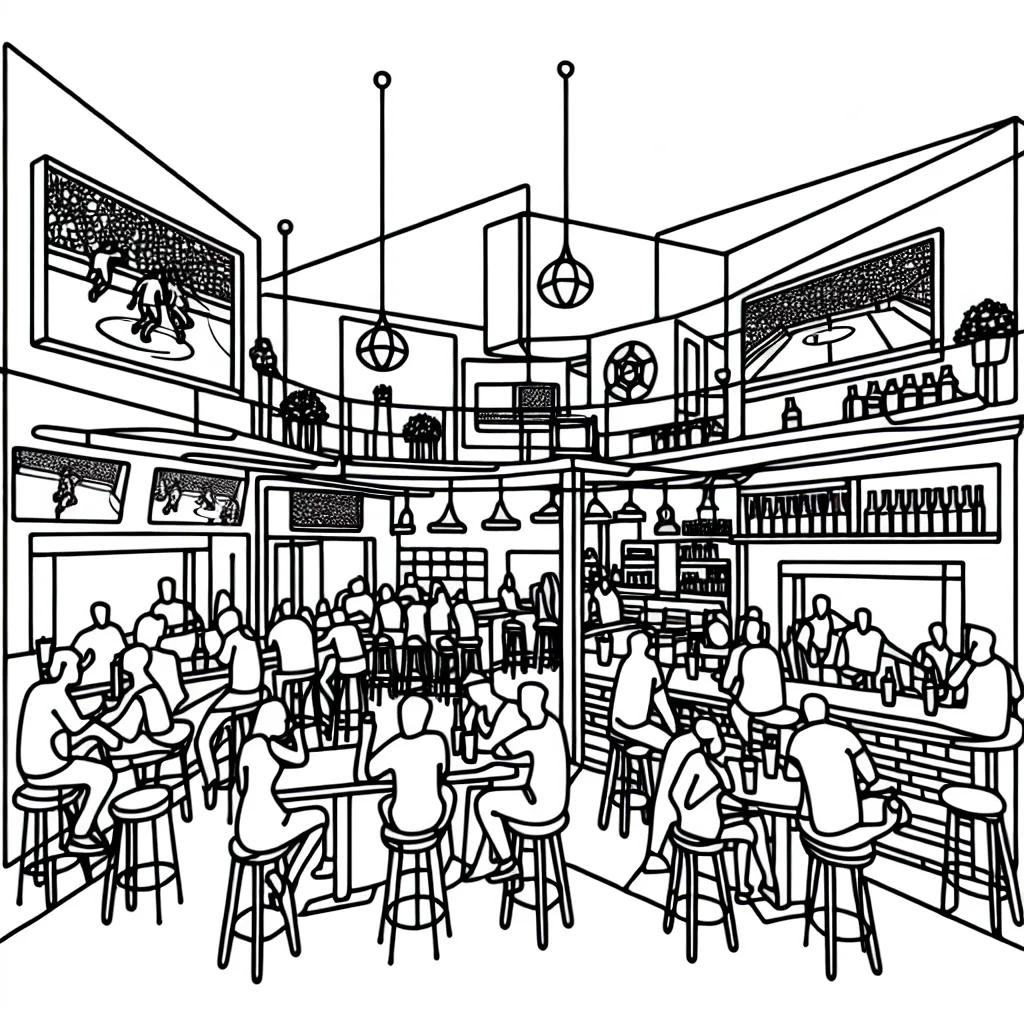 Squidos Sport Bar AI illustration