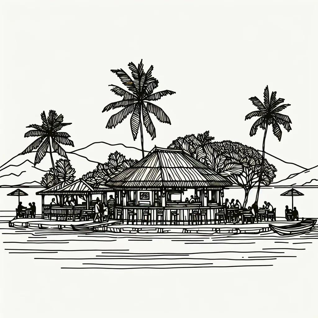 Republica Sunset Bar AI illustration