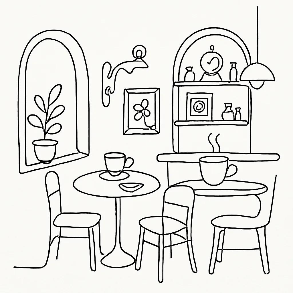 The Neighbors Cafe AI illustration