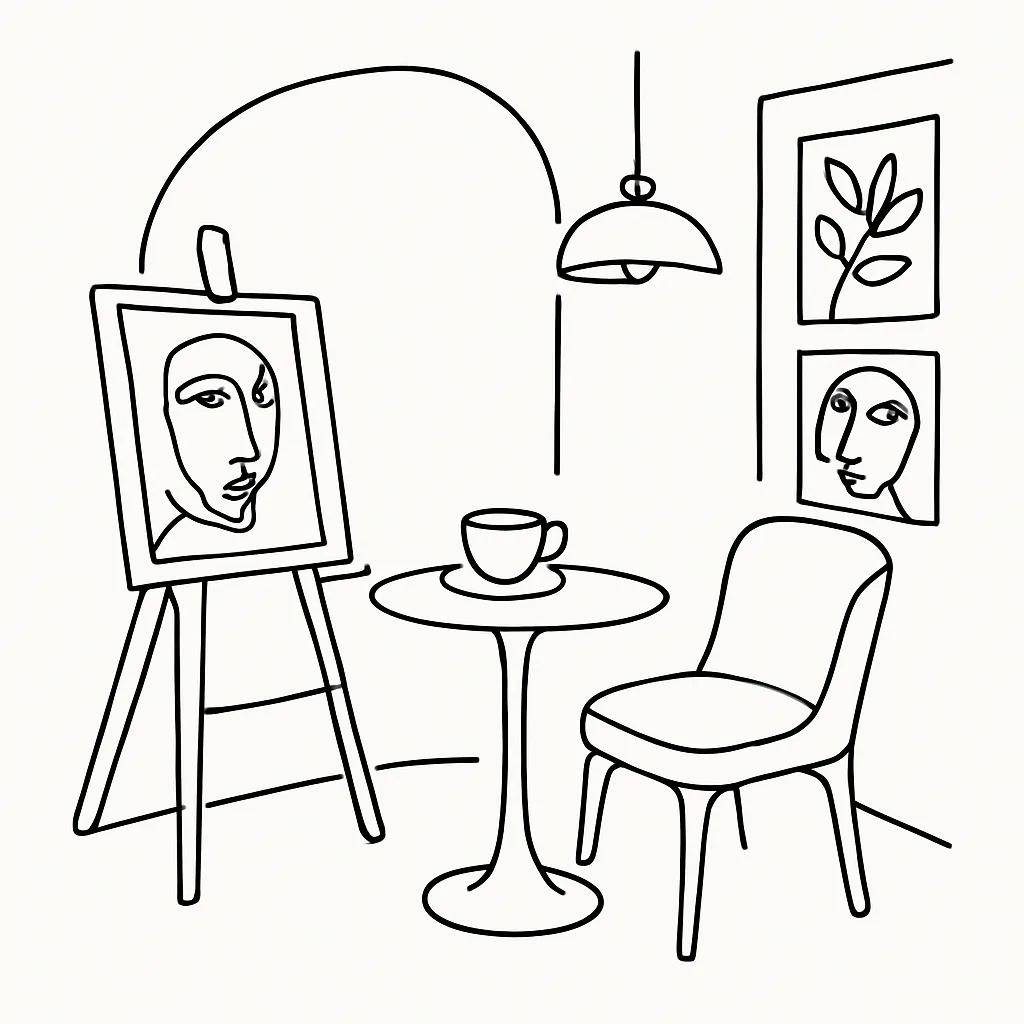 Drawing Room Coffee Gallery AI illustration